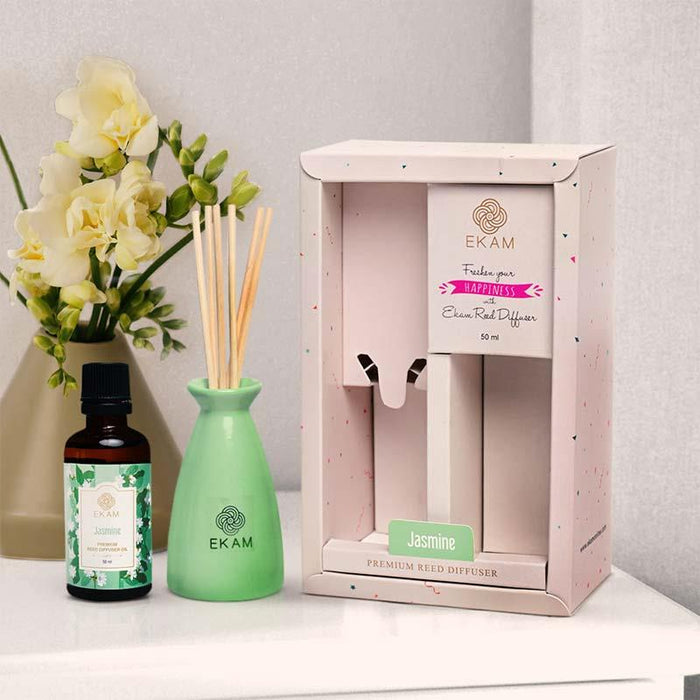 Ekam Jasmine Reed Diffuser Set