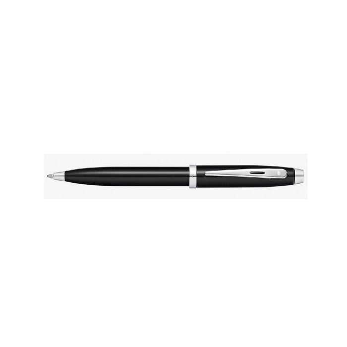 Sheaffer 100 9338 Glossy Black Lacquer With Chrome Plated Trim Ball Pen