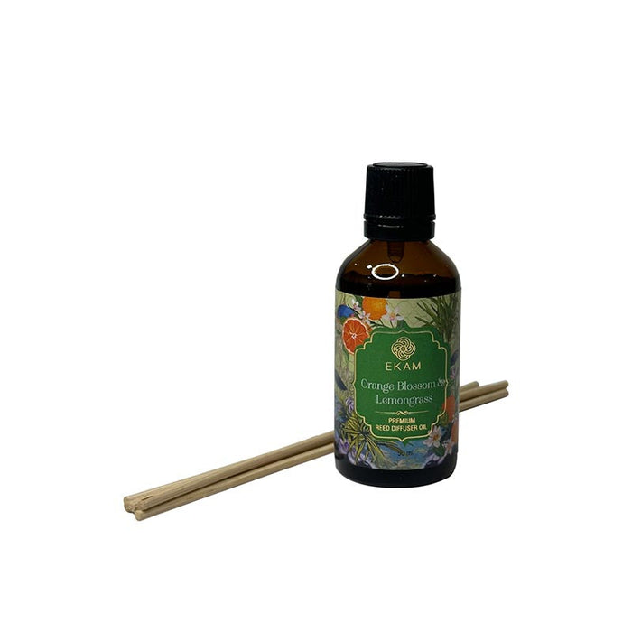 EKAM Orange Blossom & Lemongrass Reed Diffuser Refill Oil Gift Set
