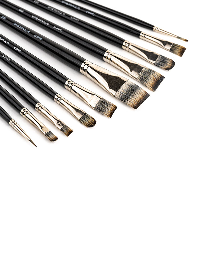 Camel - Artist Long Handle Mix Brushes - Series 70, 71 & 72 (Set of 10 brushes)