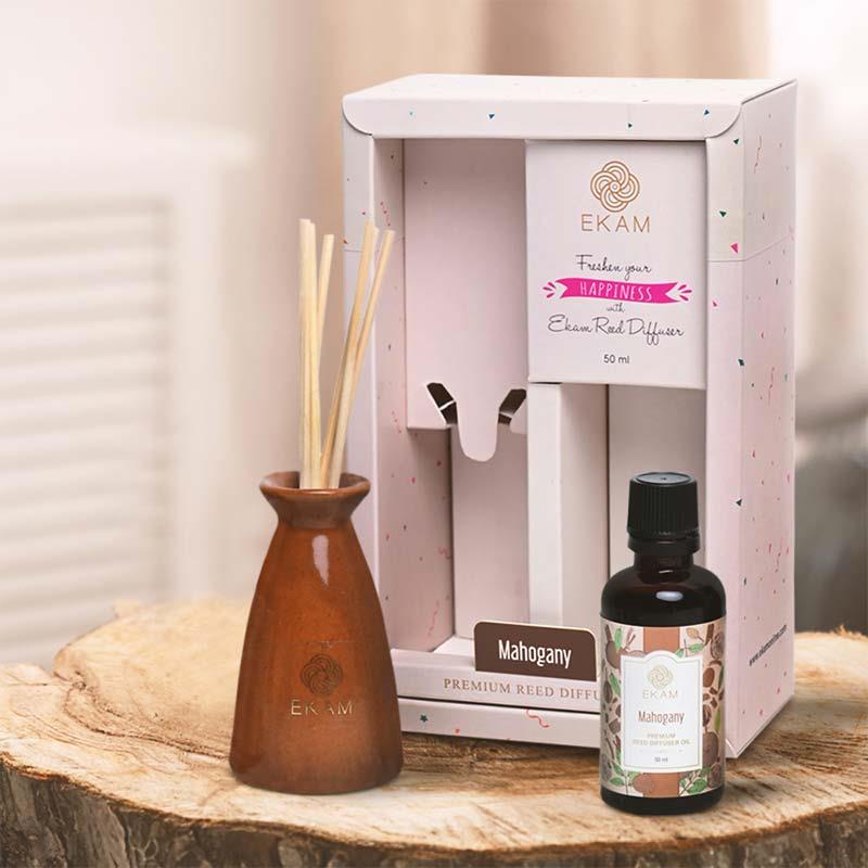 Ekam - Mahogany Reed Diffuser Set