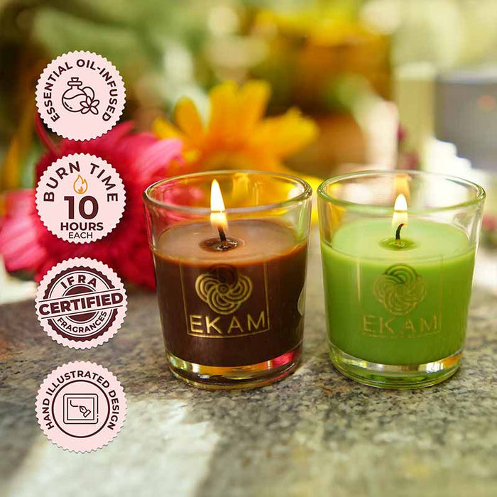 EKAM 2 Pack Candle Gift Box – Mahogany & Lemongrass