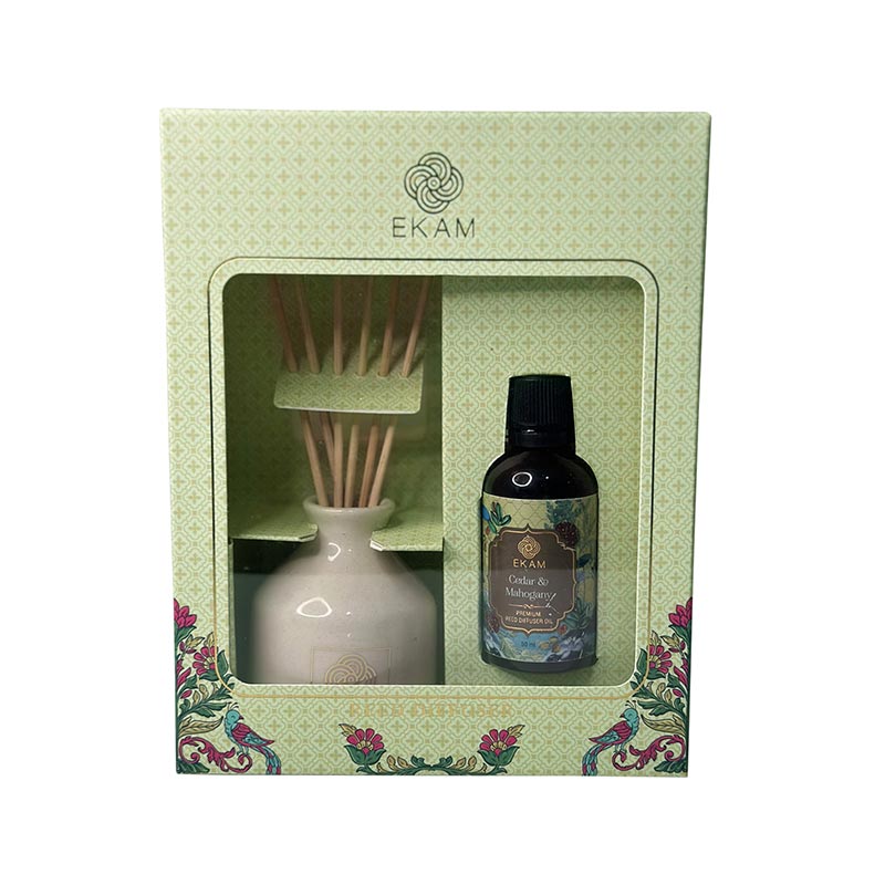 EKAM Cedar & Mahogany Reed Diffuser Set