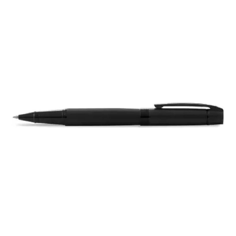 sheaffer-300-9343-matte-black-lacquer-with-polished-black-trim-roller-ball-pen-side-view