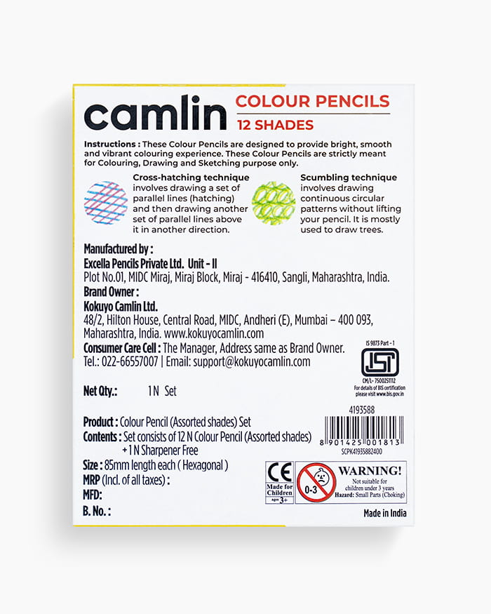 Camel Half size Colour Pencils Set (12 Shades)