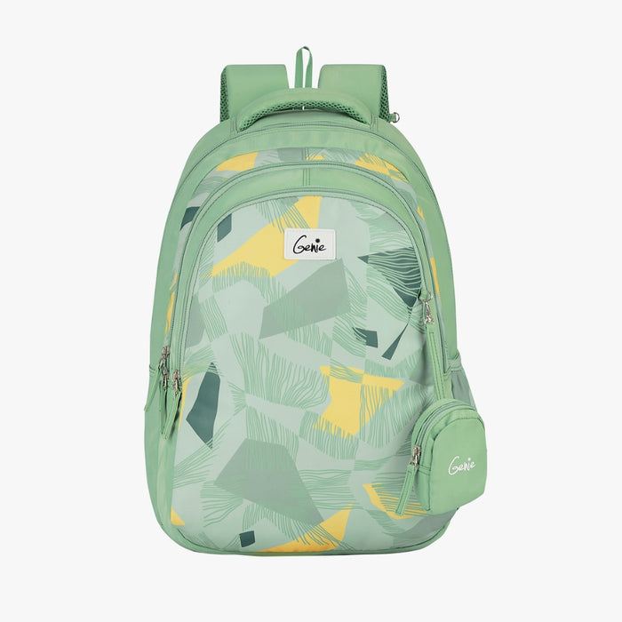 Genie Sage 36L School Backpack With Premium Fabric Ash Green (19