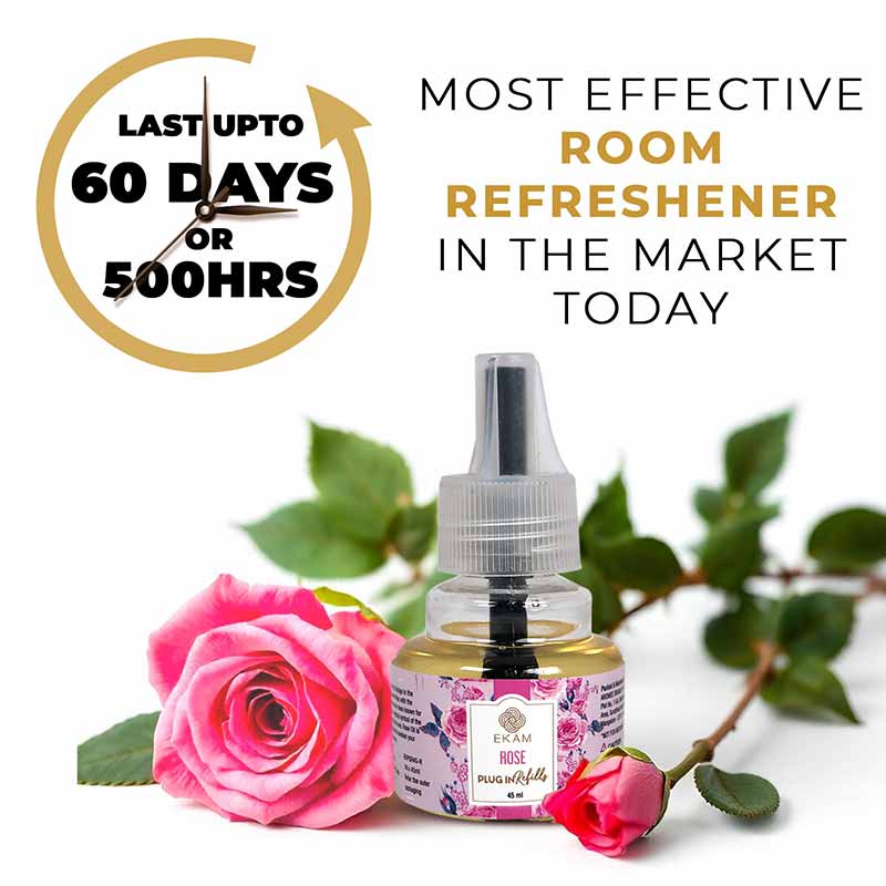 Ekam Rose Scented Plug-In Air Freshener Kit