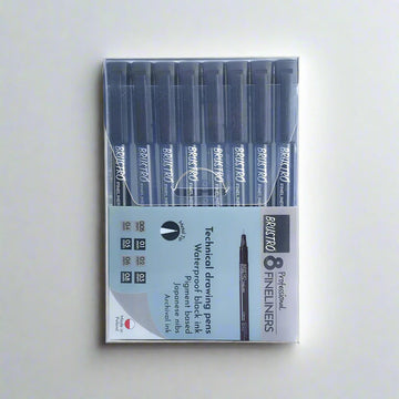 Brustro Professional Pigment Based Fineliner (Set of 8)