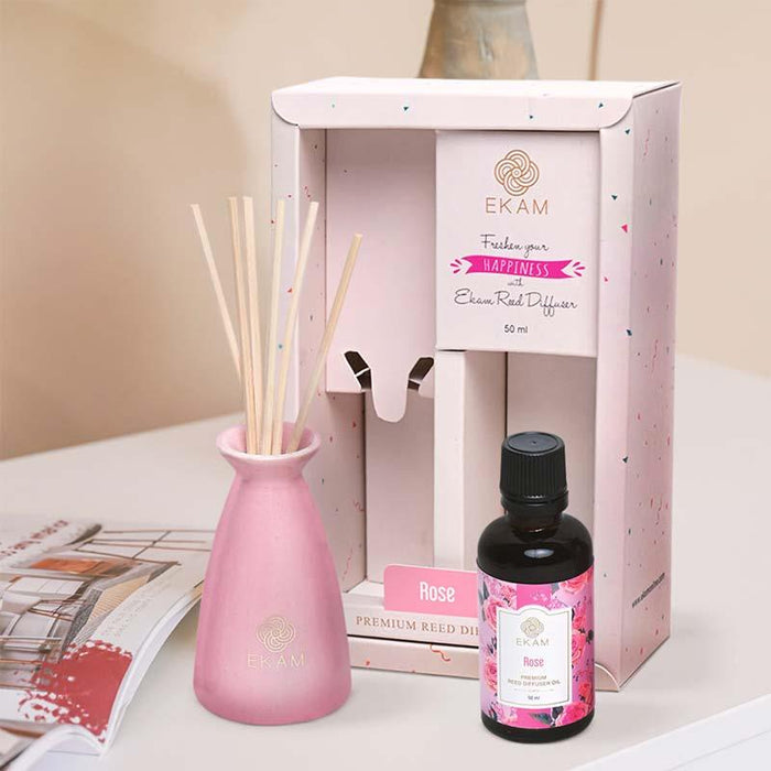 Ekam - Rose Reed Diffuser Set