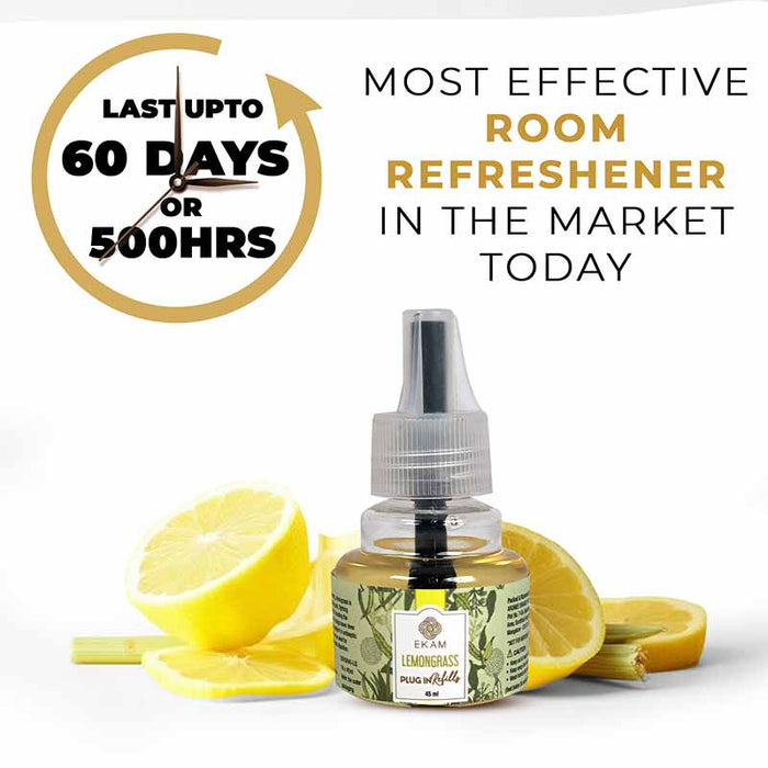 Ekam Lemongrass Scented Plug-In Air Freshener Kit
