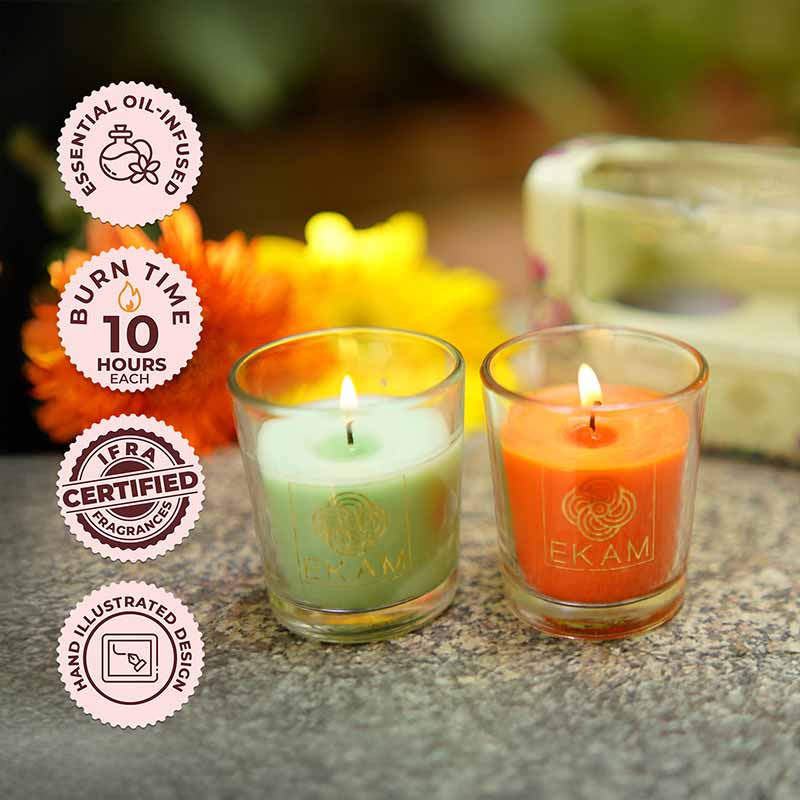 EKAM 2 Pack Candle Gift Box – Jasmine & Lime Mandarin