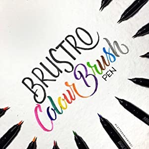 Brustro Colour Brush Pen Set – 12 Pigment-Based Waterproof Pens for Calligraphy & Illustration