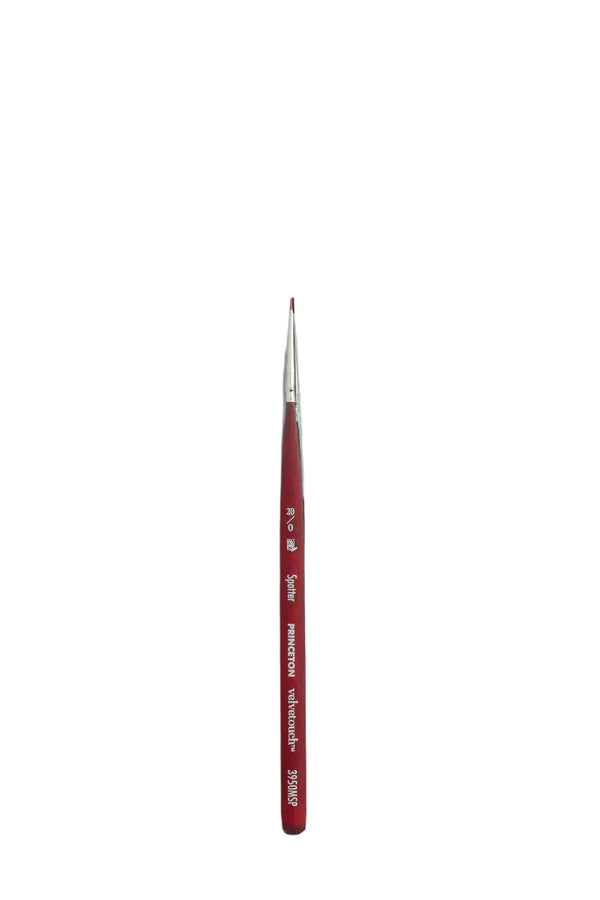Princeton Velvetouch Mini Spotter Short Handle Brush - 3950 Series(Size 20/0)
