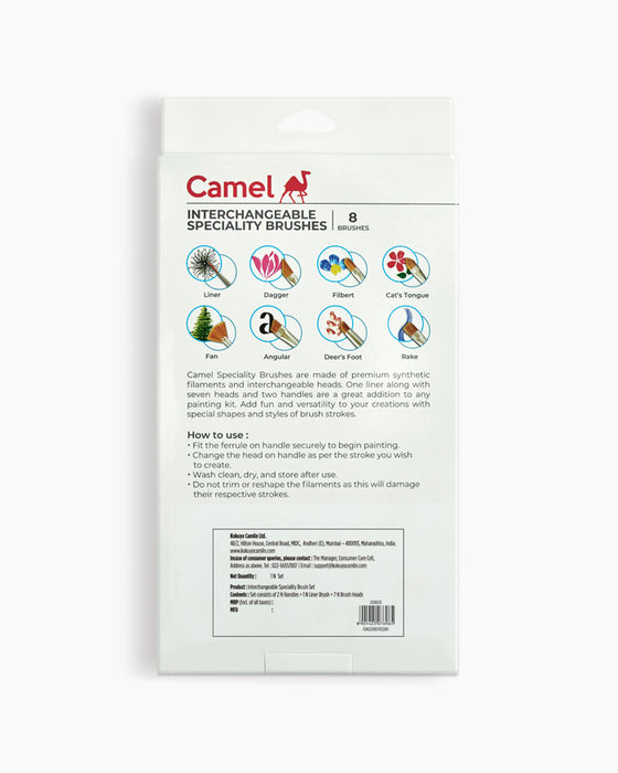 Camel - Interchangeable Speciality Brushes (Set of 8 Brushes)