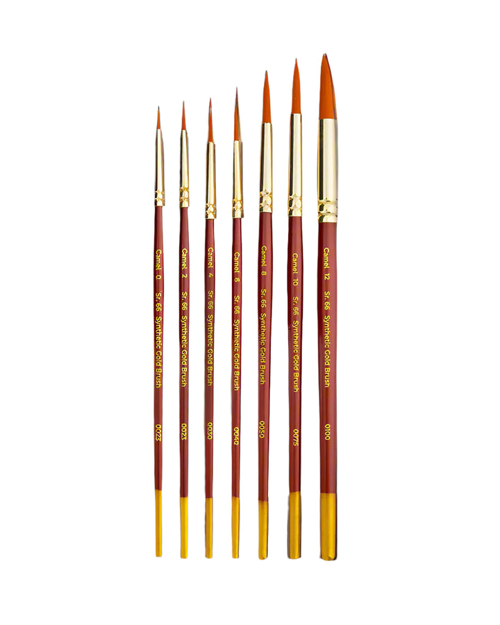 Camel - Synthetic Gold Round Brushes - Series 66 (Set of 7 brushes)