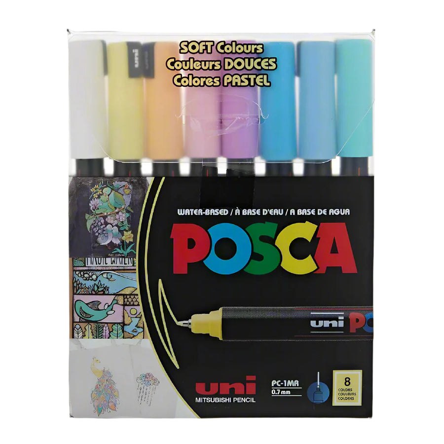 Uni Posca PC-1MR Soft Colors Set of 8