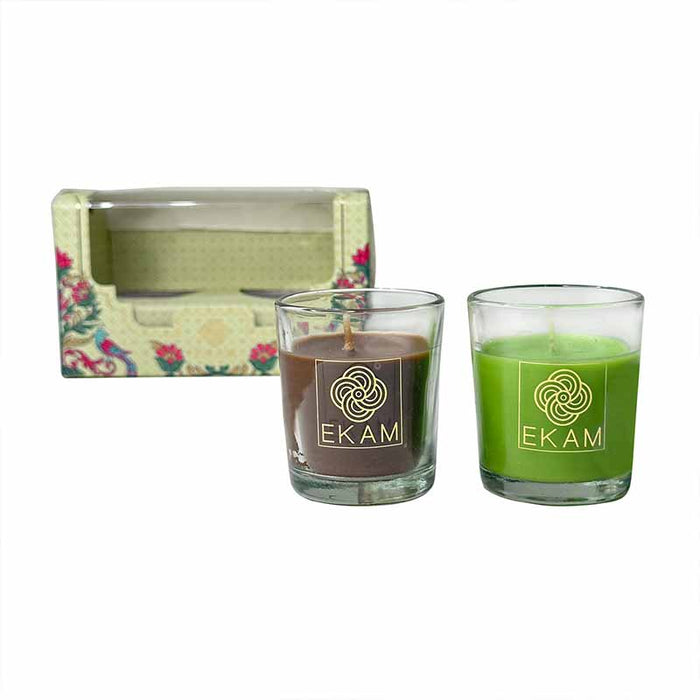 EKAM 2 Pack Candle Gift Box – Mahogany & Lemongrass