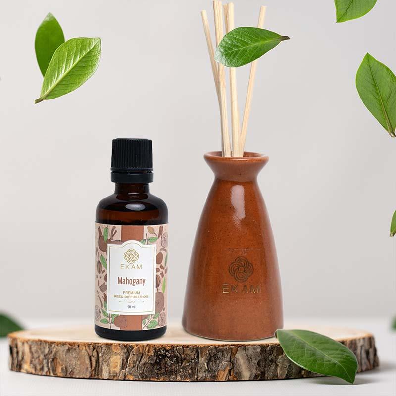 Ekam - Mahogany Reed Diffuser Set