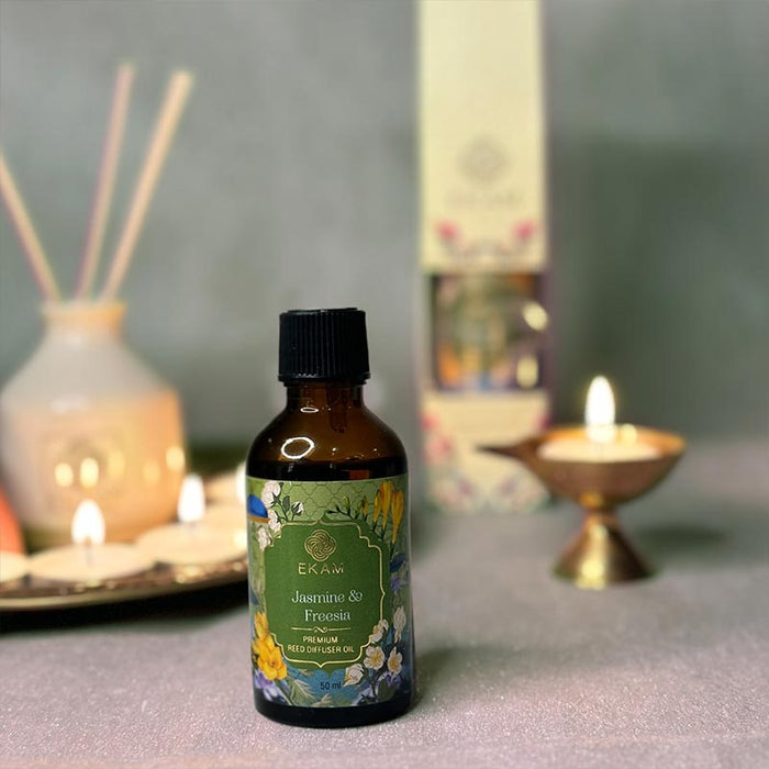 Ekam - Jasmine & Freesia Reed Diffuser Refill Oil Gift Box