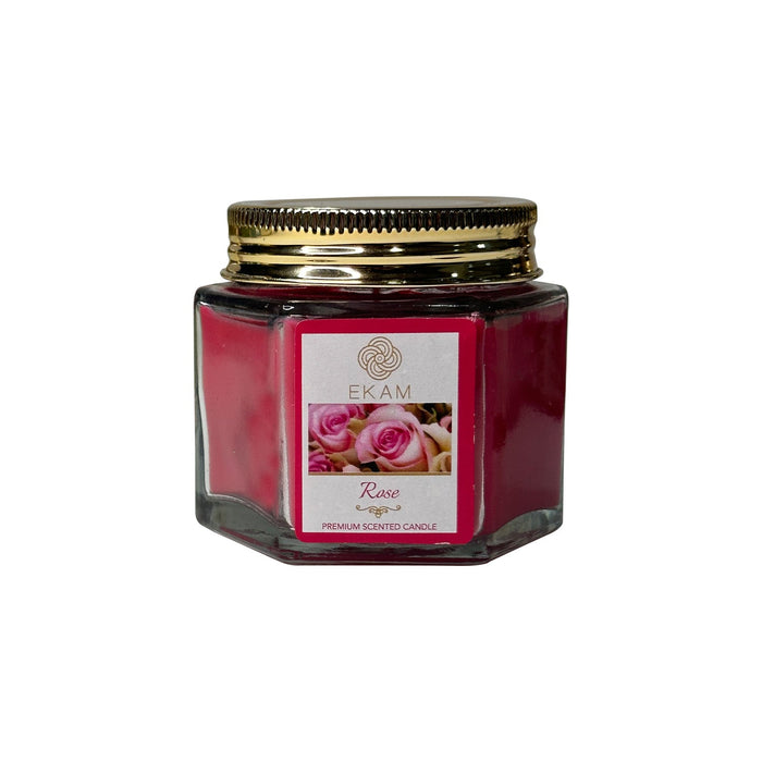 Ekam - Rose Hexa Jar Scented Candle