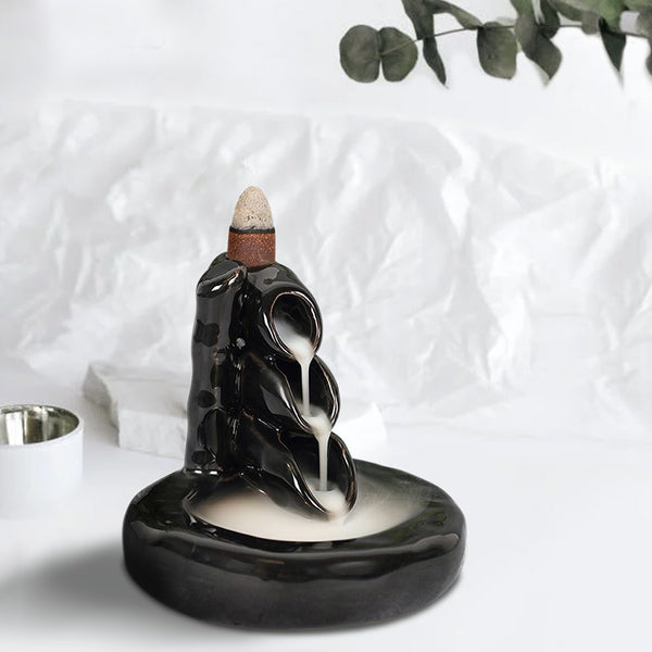 IRIS Amogha Backflow Incense Cone Holder – Bamboo (with 10 Free Cones)