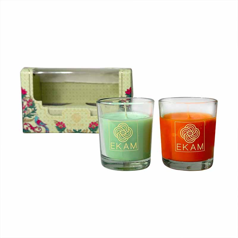 EKAM 2 Pack Candle Gift Box – Jasmine & Lime Mandarin