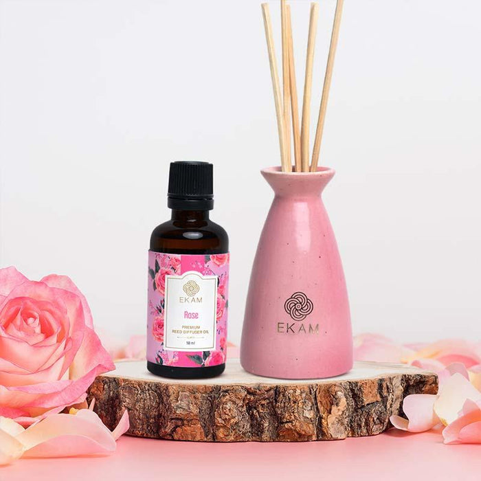 Ekam - Rose Reed Diffuser Set