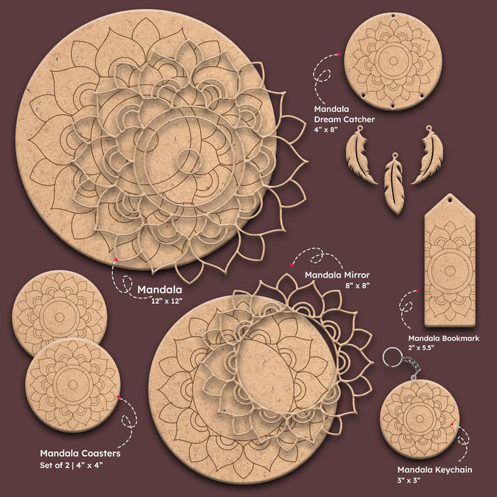 iCraft DIY Mandala Kit – Festive & Creative Home Decor Set (6-in-1)