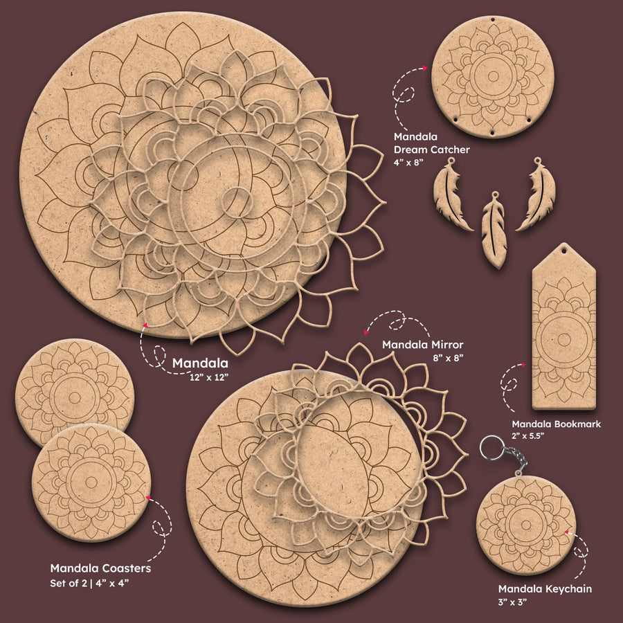 iCraft DIY Mandala Kit – Festive & Creative Home Decor Set (6-in-1)