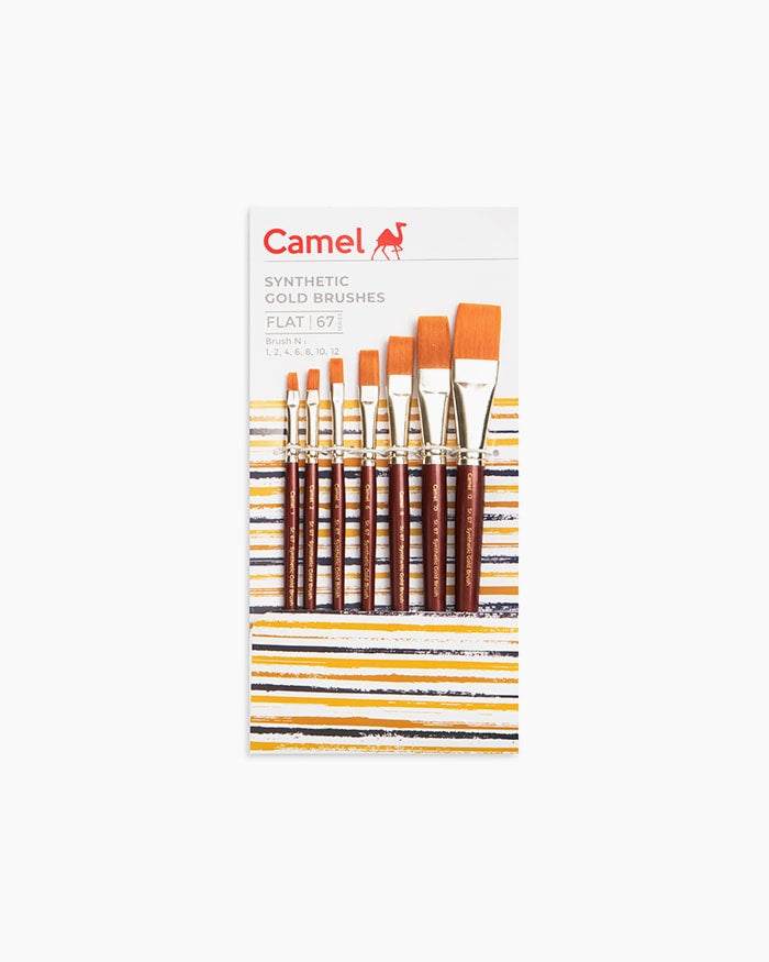 Camel - Synthetic Gold Flat Brushes - Series 67 (Set of 7 brushes)