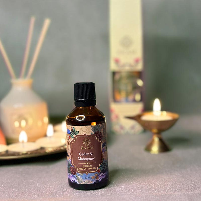EKAM - Cedar & Mahogany Reed Diffuser Refill Oil Gift Box