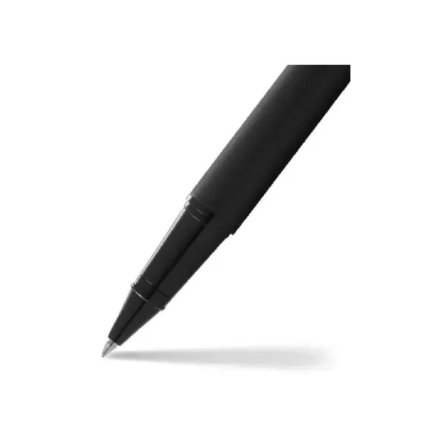 sheaffer-300-9343-matte-black-lacquer-with-polished-black-trim-roller-ball-pen-nib-view