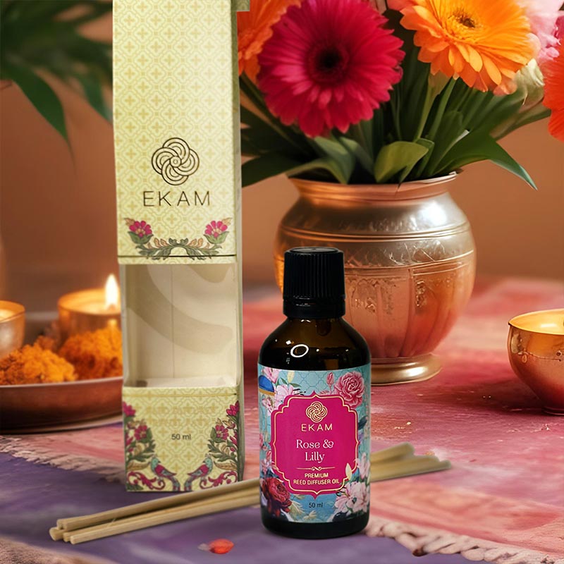 EKAM - Rose & Lily Reed Diffuser Refill Oil Gift Set
