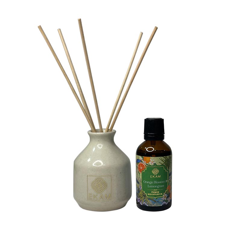 Ekam - Orange Blossom & Lemongrass Reed Diffuser Set