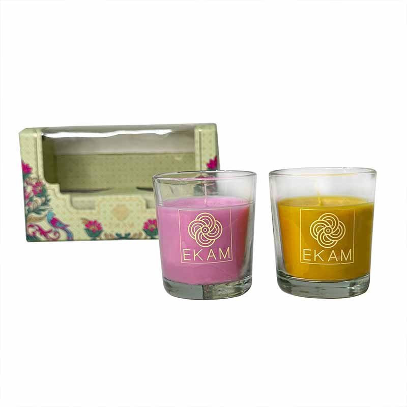EKAM 2 Pack Candle Gift Box – Honey & Lemon & Clary Sage