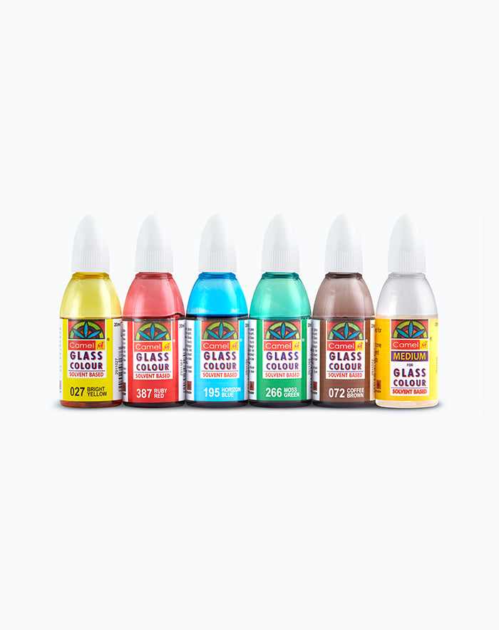 Camel Glass Colours - Set of 5 (Solvent based)