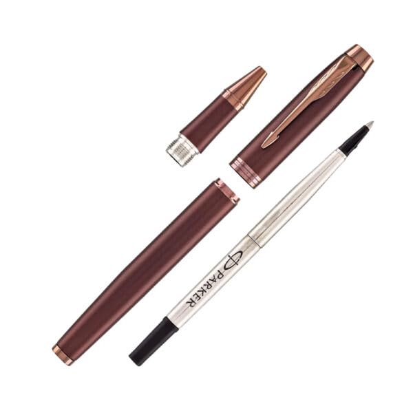 Parker IM Monochrome Burgundy Trim Rollerball Pen | Medium 0.7 mm