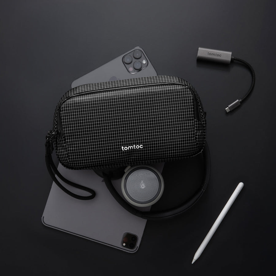 Tomtoc Light-T12 Pro Electronic Accessory Pouch 1.8L – Black