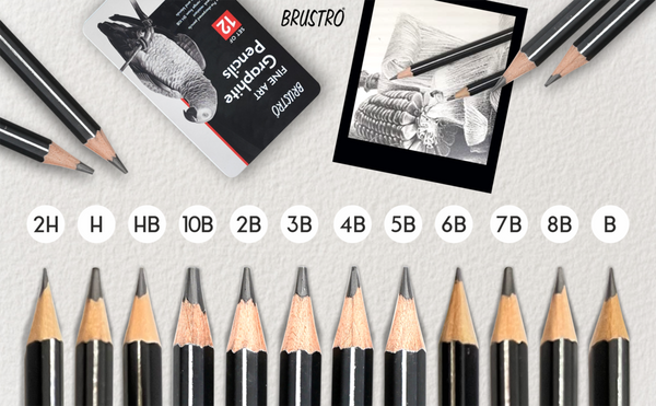 Brustro Artists Fine Art Graphite Pencil Set Of 12