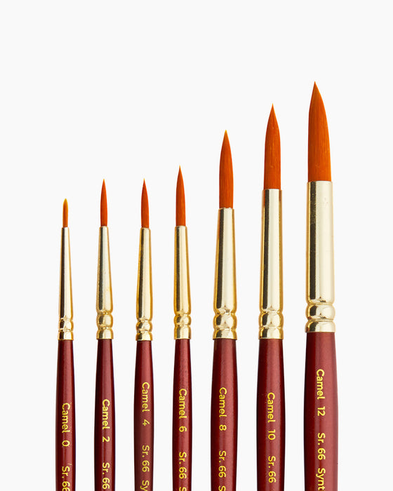 Camel - Synthetic Gold Round Brushes - Series 66 (Set of 7 brushes)