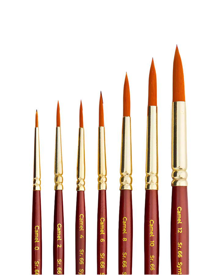 Camel - Synthetic Gold Round Brushes - Series 66 (Set of 7 brushes)