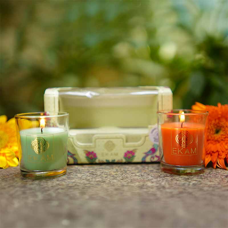 EKAM 2 Pack Candle Gift Box – Jasmine & Lime Mandarin