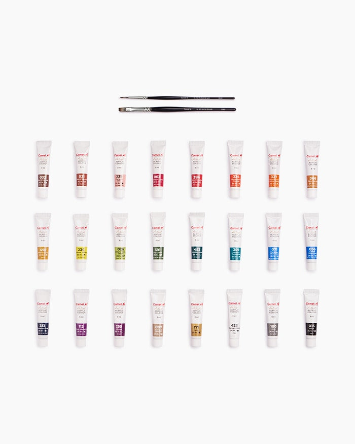 Camel - Artist Acrylic Colours Sets of 24 Shades (9ml)