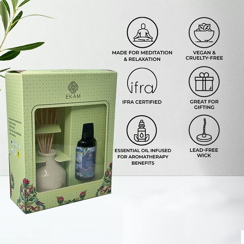 Ekam - Lavender & Sandalwood Reed Diffuser Set