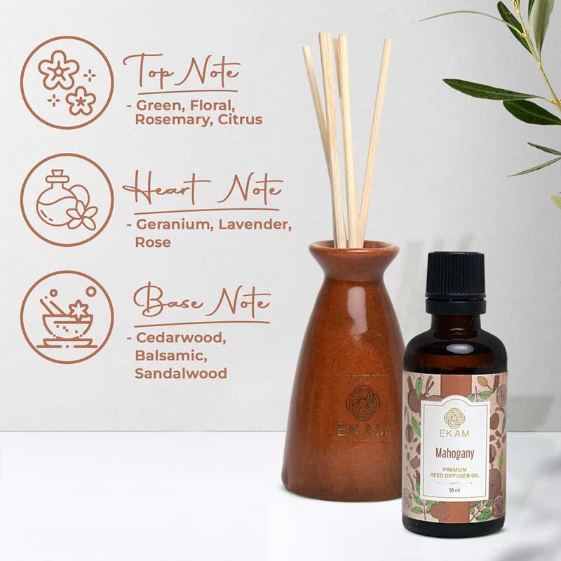 Ekam - Mahogany Reed Diffuser Set