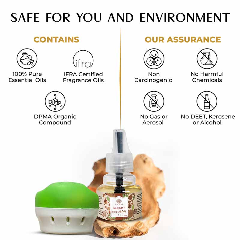 Ekam Mahogany Scented Plug-In Air Freshener Kit