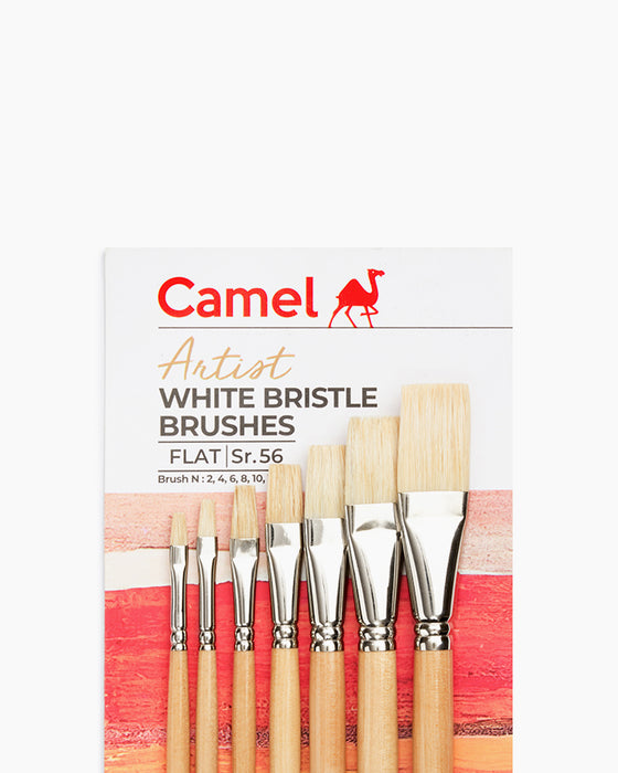 Camel - White Bristles Flat Brushes - Series 56 (Set of 7 brushes)