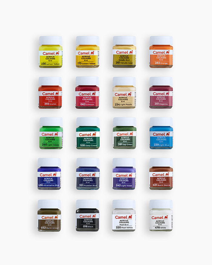 Camel Acrylic Colours Set Of 20 (15ml)
