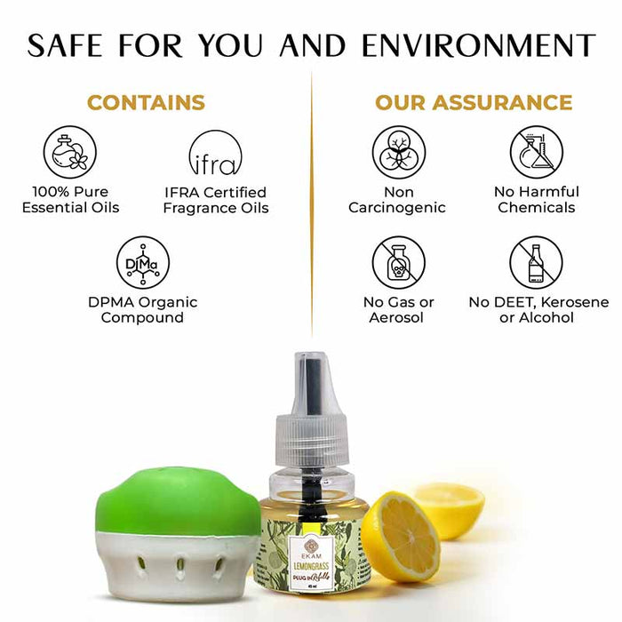 Ekam Lemongrass Scented Plug-In Air Freshener Kit
