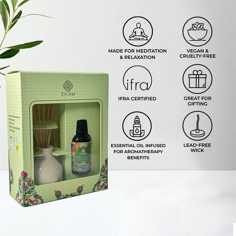 Ekam - Orange Blossom & Lemongrass Reed Diffuser Set